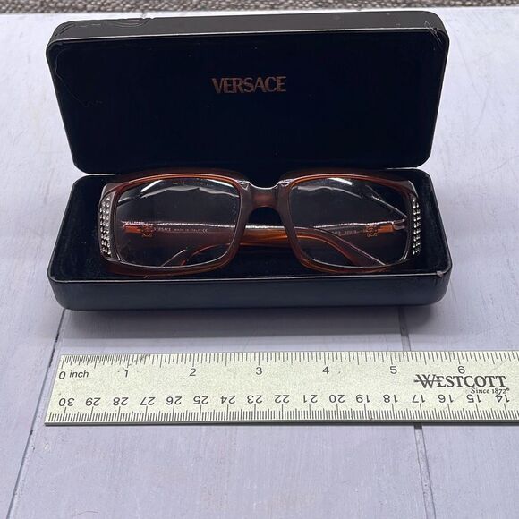 Versace Sunglasses Womans Rectangular Frame Bling Y2k‎ Gradient Lenses W COA - Picture 6 of 15